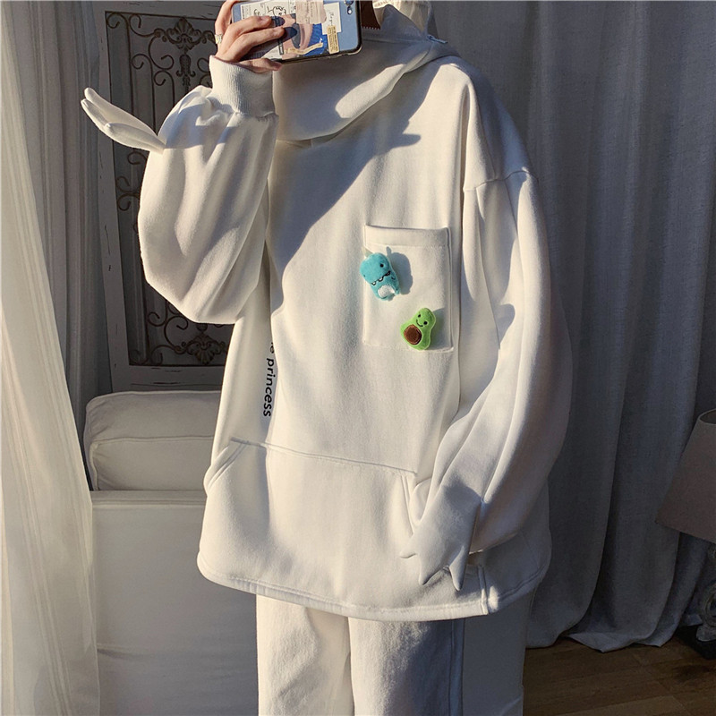 Áo Hoodie Dáng Rộng Họa Tiết Ếch Cá Thời Trang Nam Trẻ Trung #5