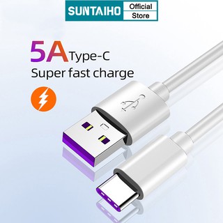 Dây Cáp Sạc Nhanh SUNTAIHO 5A USB Type C Màu Trắng Cho Samsung S10 S9