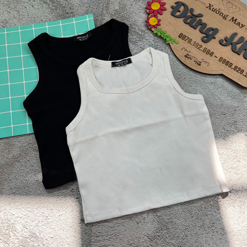 Áo ba lỗ croptop, áo sát nách ba lỗ ngược nữ thun gân A200