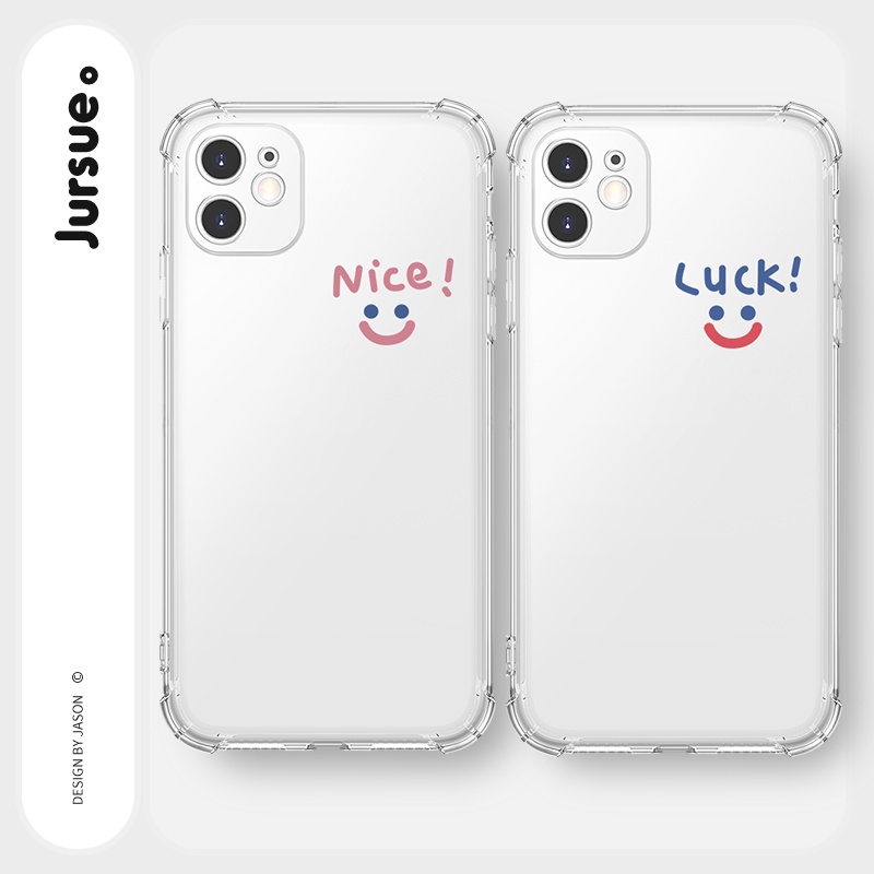 Ốp lưng JURSUE mềm hình cặp đôi dễ thương đẹp cho iPhone 13 12 11 Pro Max SE 2020 X XR XS ip 8 7 6 6S Plus kute Y76
