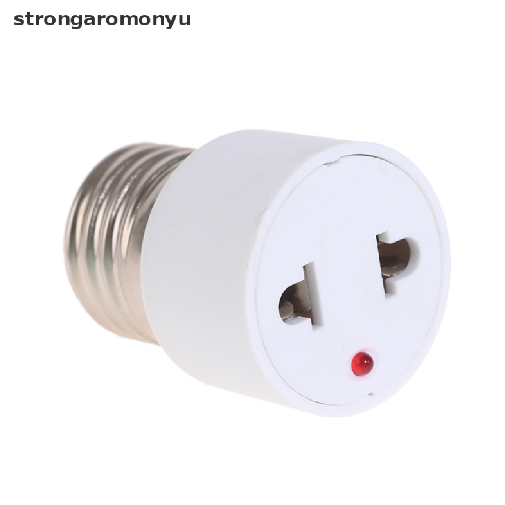【YU】 220V E27 ABS White Connector Accessories US/EU Plug Screw Bulb Base Adapter .
