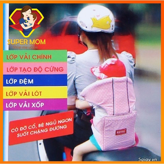 Đai Xe Máy có đỡ cổ cao cấp giúp an toàn cho bé khi đi xe máy, xe đạp - Hàng loại 1
