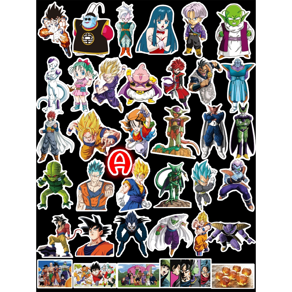 36/50 miếng sticker các nhân vật trong truyện Dragon Ball Z Super dùng dán trang trí