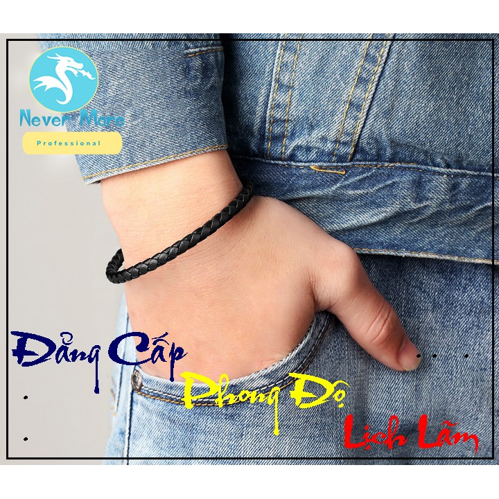 Vòng tay da xịn khóa titan mạ vàng siêu đẹp, siêu sang - nhiều size - chọn size theo yêu cầu