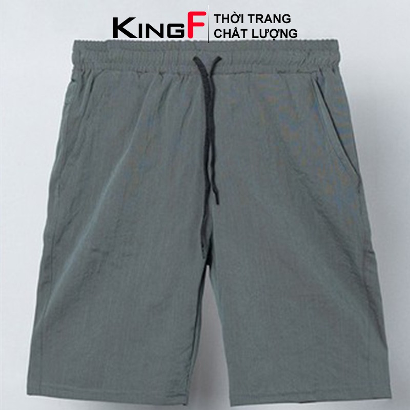 Quần short nam vải đũi KING quần đùi nam trẻ trung sang trọng dễ phối đồ thoáng mát mặc ở nhà đi chơi dã ngoại | BigBuy360 - bigbuy360.vn