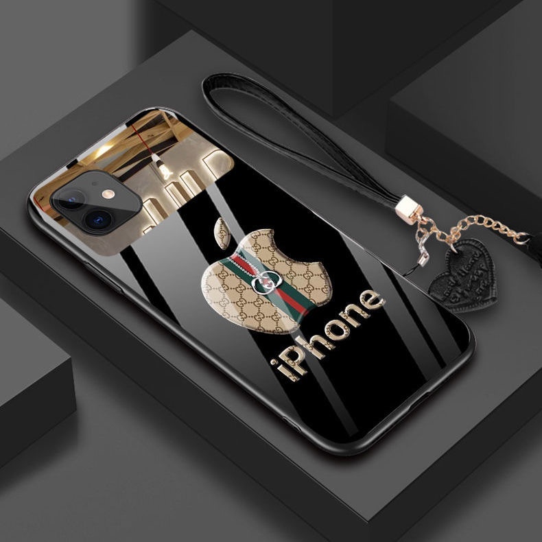 Ốp điện thoại mặt kính in họa tiết sang trọng thích hợp cho iphone 13 12 11 pro max xs max xr x 8 7 plus