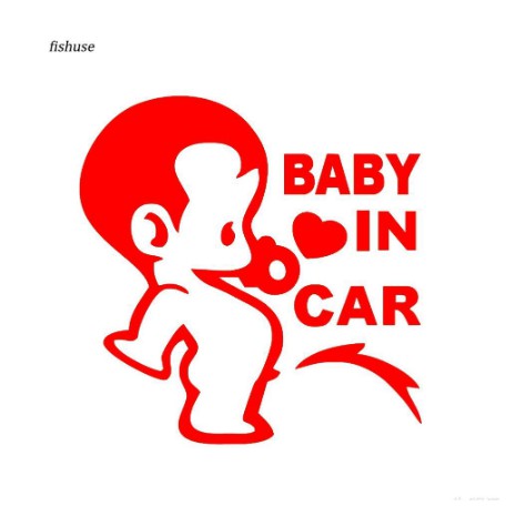 Sticker decal miếng dán tem phản quang trang trí xe hơi ô tô hình chữ logo em Baby in Car cậu chú bé cho Toyota Vios