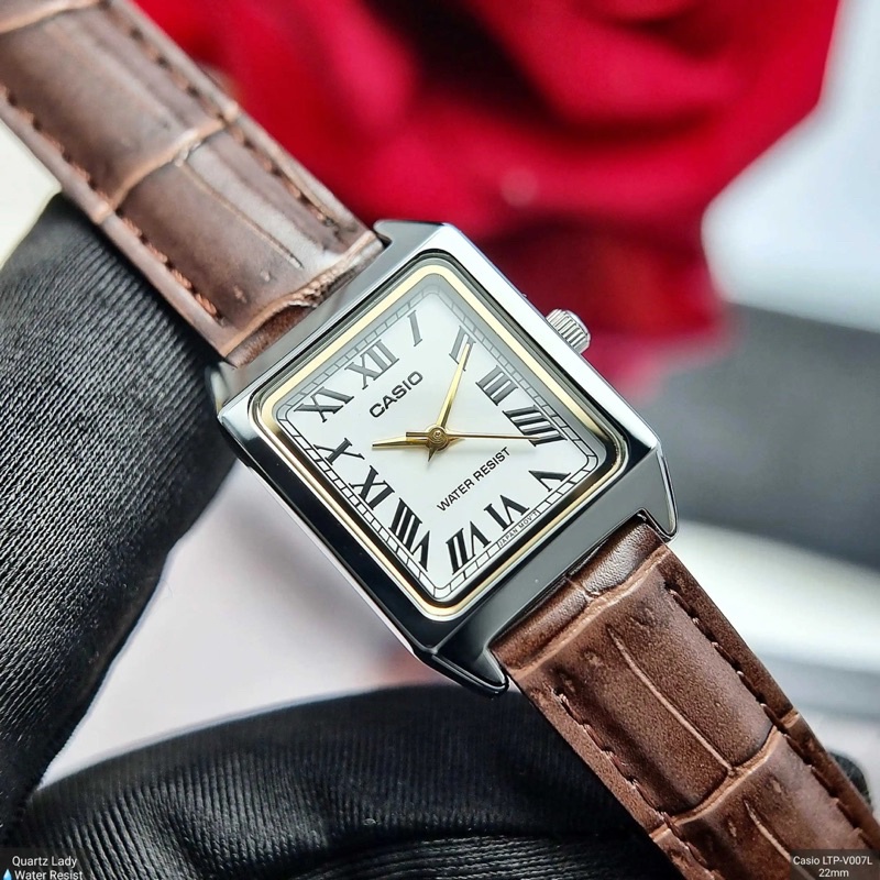 Đồng Hồ Casio Nữ LTP-V007L-7B2UDF Dây Da Màu Nâu - Mặt Số La Mã
