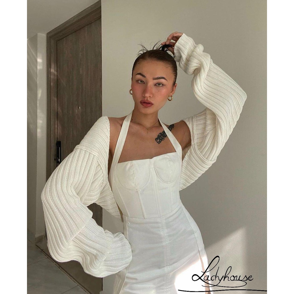 Áo Len Lửng Tay Dài Thời Trang Cho Nữ