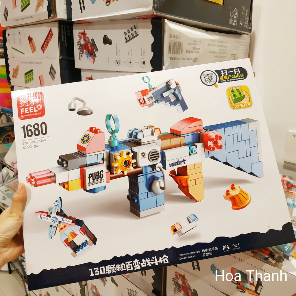 Đồ chơi lego cho bé trai,súng đồ chơi lego Duplo 130 chi tiết xếp lego nhiều mẫu mã  CKS-056