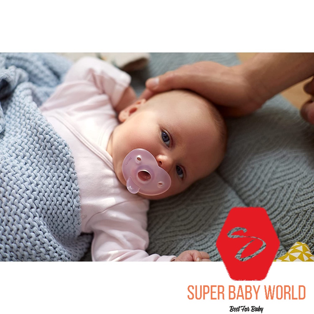 Bộ 2 ti ngậm silicone Soothie Philips Avent cho trẻ từ 0-6 tháng