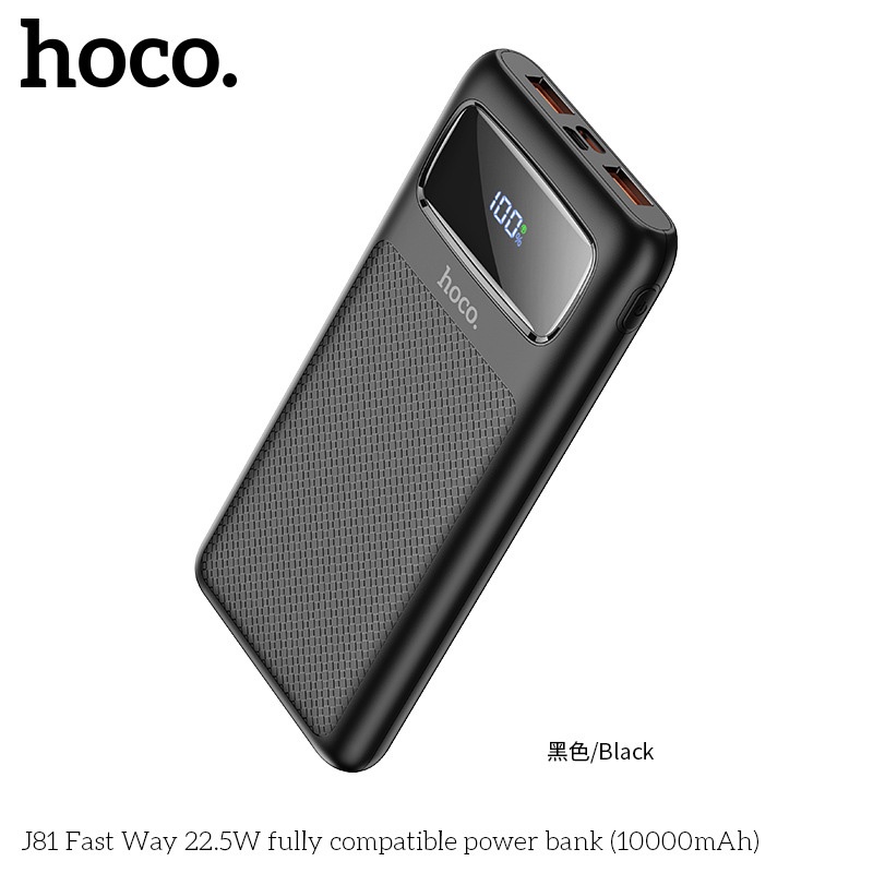 Pin dự phòng sạc nhanh Hoco J81 10000mAh hỗ trợ QC 3.0 và PD 20W - tích hợp 2 Input typeC và microUSB (màu ngẫu nhiên)
