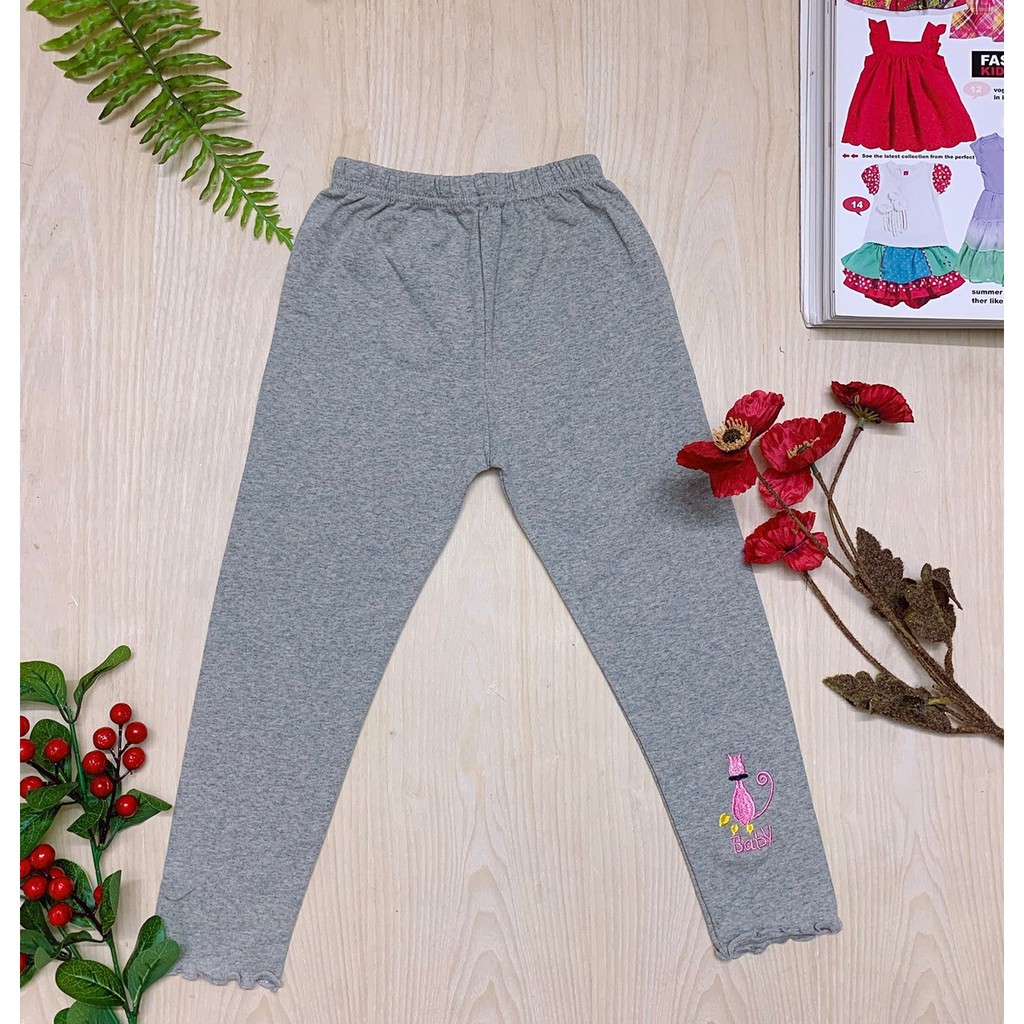 Quần legging Thun Cotton Cho Bé Gái DAHANA Kids - Quần dài thu đông bé gái giữ nhiệt ấm áp