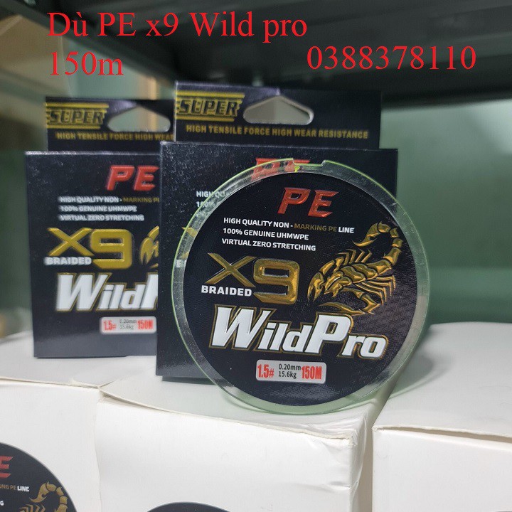 Dây Dù PE Bọ Cạp X9 Wild Pro 150m, Dây Câu Cá 150m X9 Màu Xanh - DD 4