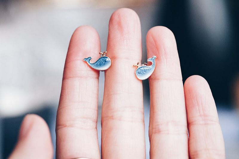 Hoa Tai Mạ Bạc 925 Hình Cá Voi Xinh Xắn Cho Nữ