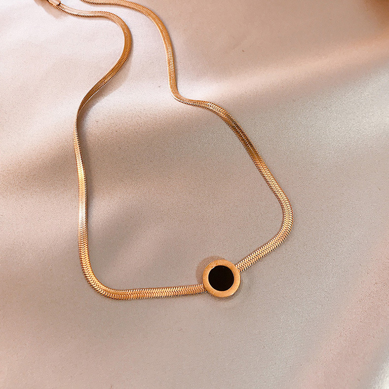 Mới Vòng cổ Mạ Vàng 18K Mặt Chữ Số La Mã