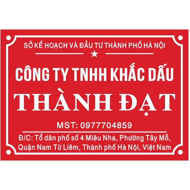 Biển Công ty in trên Mika