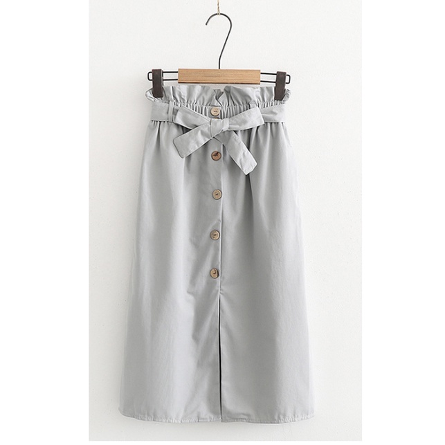Chân váy vải cotton dáng dài thắt nơ VAY03 Song An Eco
