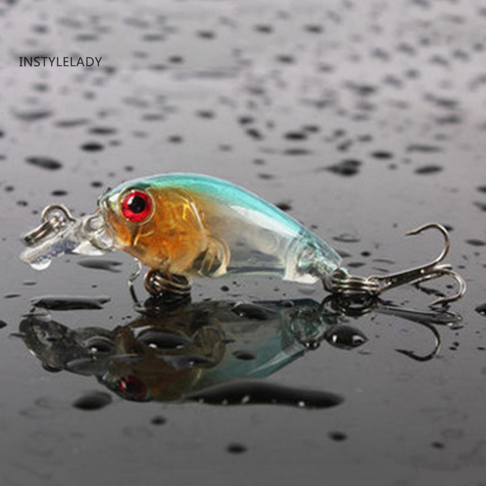 ✌Mồi Câu Cá Giả Bằng Nhựa Cứng Gắn Mắt 3D 4.5cm 1 Cái