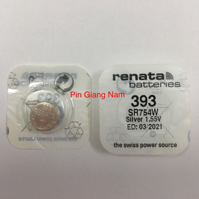 Pin đồng hồ Pin 393 SR754W Renata 1.55V vỉ 1 viên