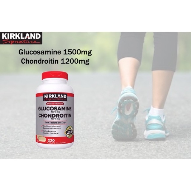 [DATE 2023] Viên Uống Kirkland Signature Glucosamine 1500mg Chondroitin 220 Viên