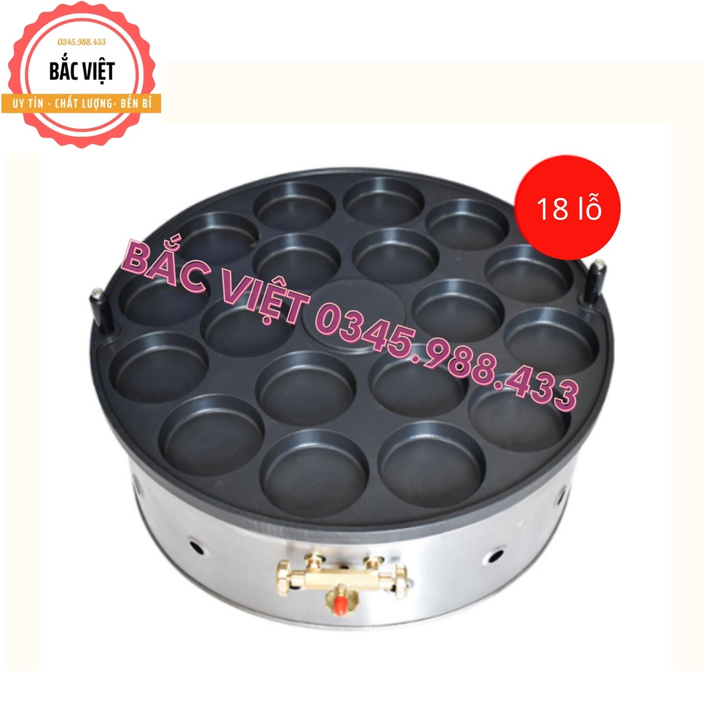 Máy làm bánh đậu đỏ Đài Loan dùng gas loại 18-22-26-32 lỗ - Bảo hành 12 tháng