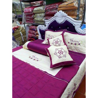 SET GA CƯỚI SATIN TRẦN BÔNG 7 MÓN
