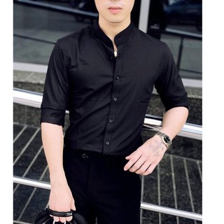 Áo sơ mi nam cổ tàu dài tay dáng ôm - LT293