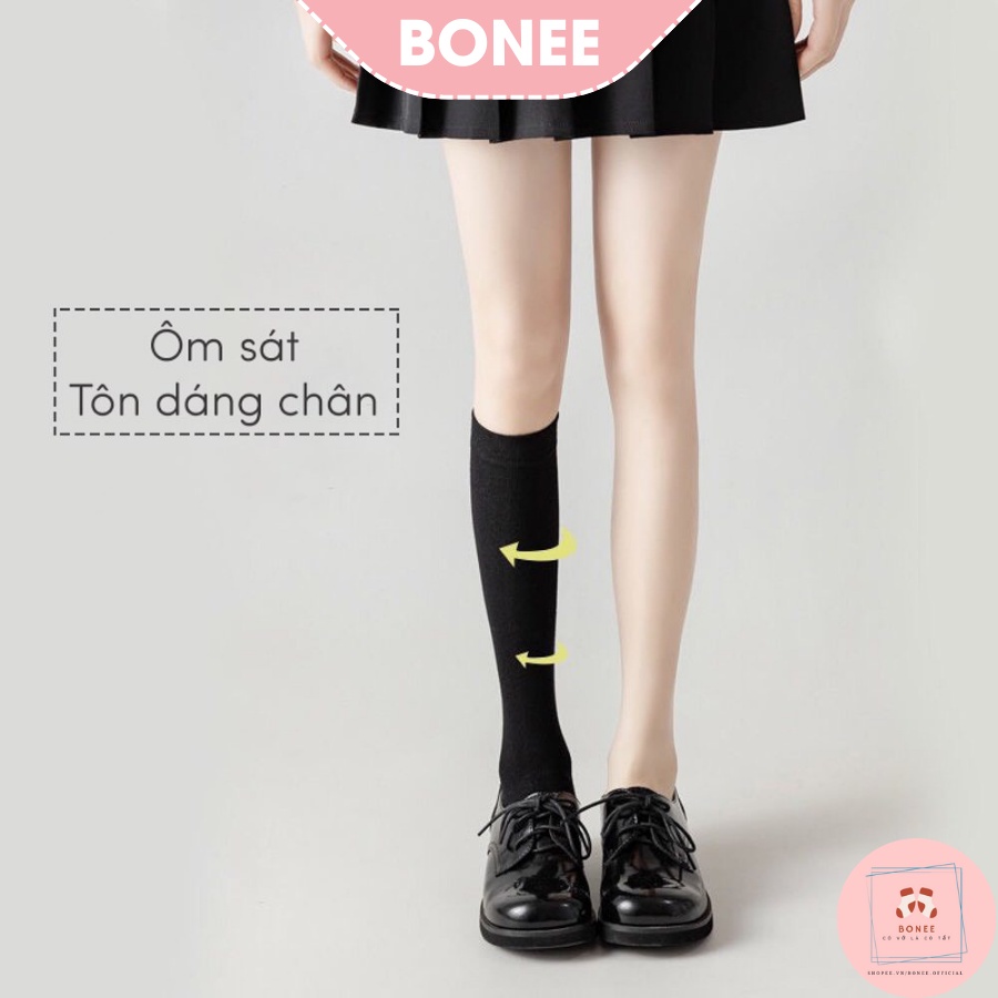 Tất dài dưới gối , trên gối nữ dệt kim vintage cổ chun , vớ dài nữ sinh ullzang BONEE
