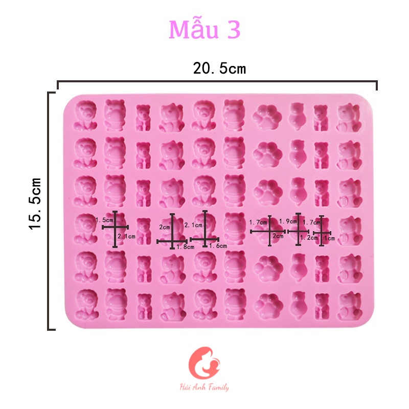 Khuôn silicon làm kẹo chipchip, kẹo dẻo, socola - gelatine Sobo làm kẹo