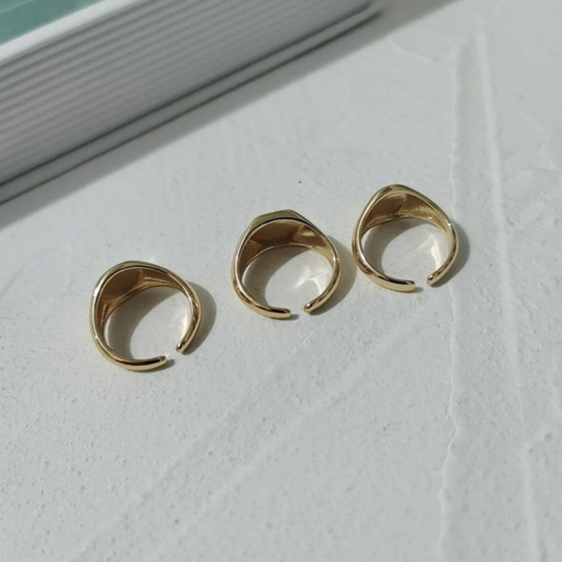 Nhẫn Hở Hình Oval Họa Tiết Hoa Tulip 19953 Sang Trọng Thời Thượng