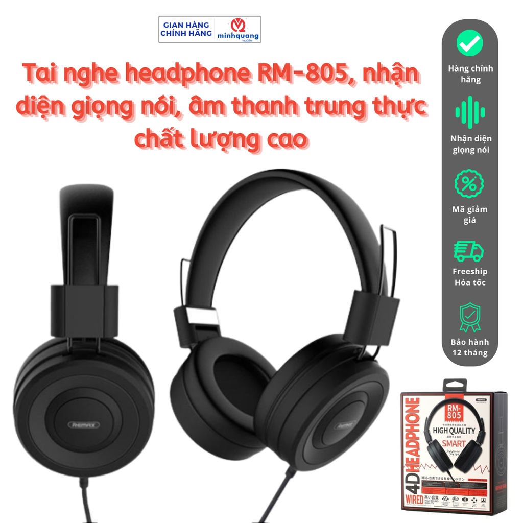 Tai nghe Headphone Remax RM-805 với khả năng nhận diện giọng nói cùng chất lượng âm thanh trung thực cực đỉnh