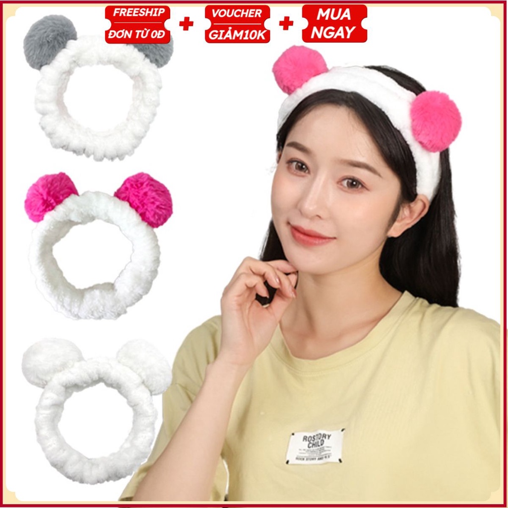 PVN36468 đô cài tóc tai gấu nhiều màu bờm rửa mặt cute T2