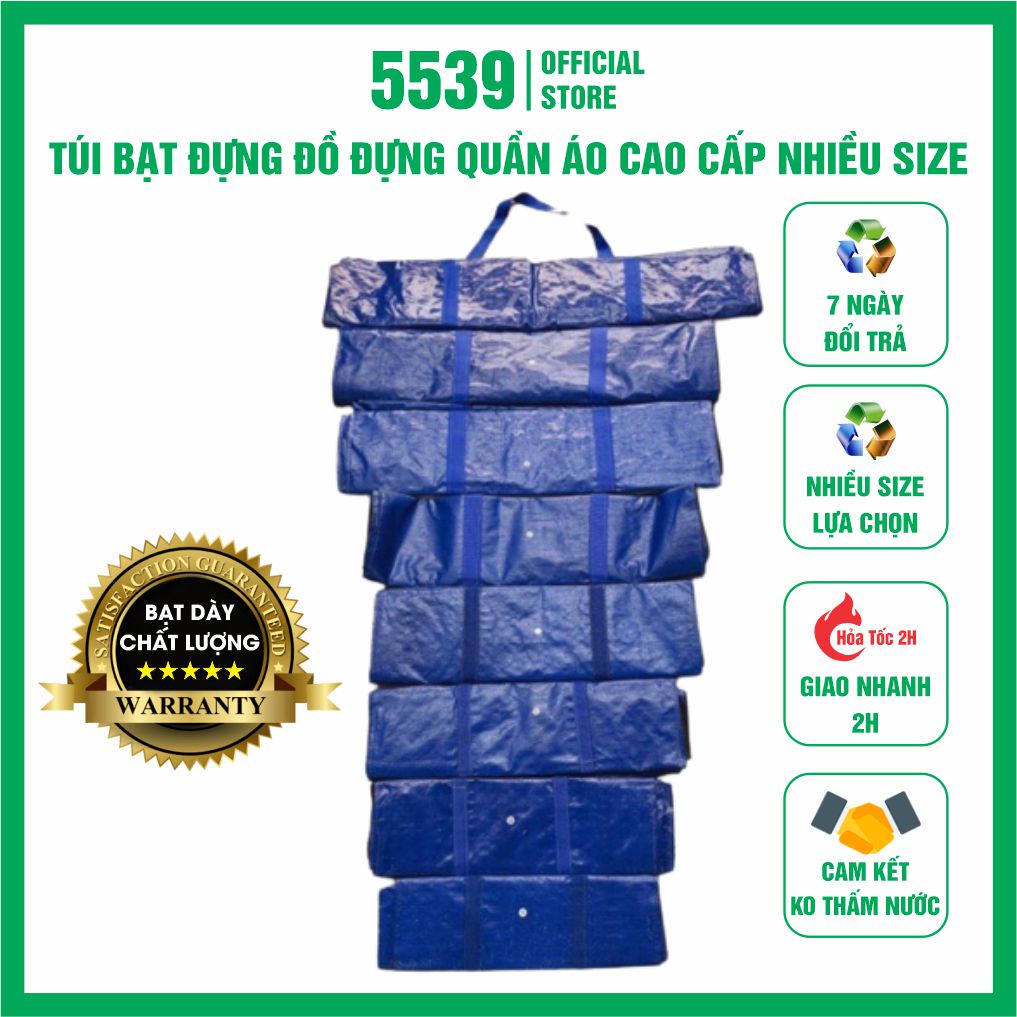Túi bạt đựng quần áo có dây kéo túi bạt đựng đồ giao hàng đa năng nhiều size lựa chọn không thấm nước - Shop 5539