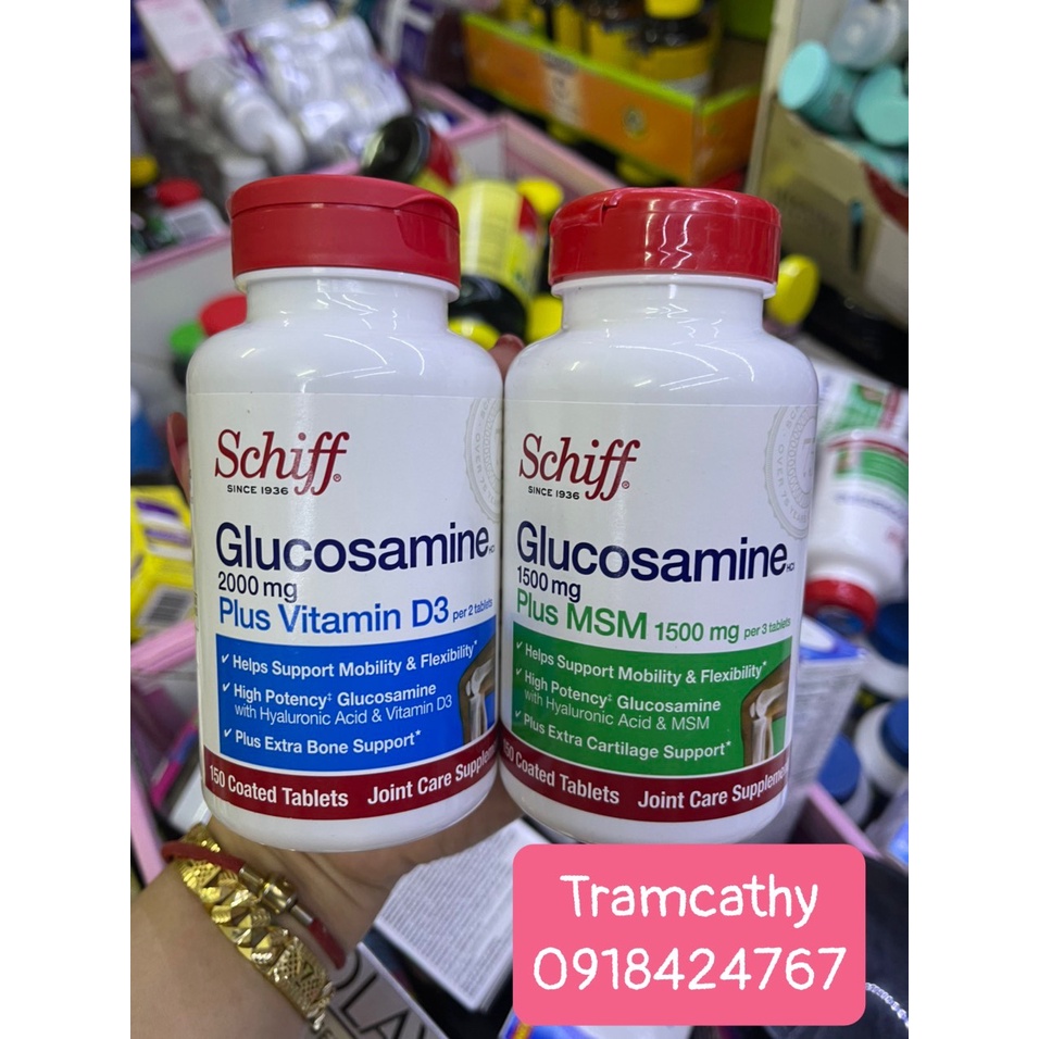 schiff glucosamine 1500mg Glucosamine Msm viên hỗ trợ xương khớp, giảm đ au nh ứt khớp