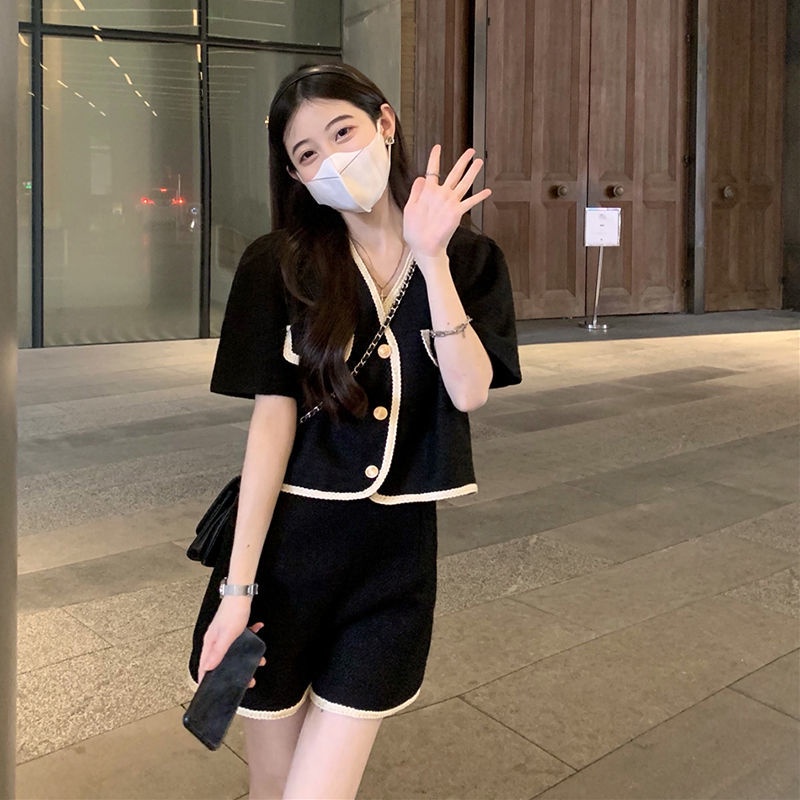 Bộ Áo Cardigan Ngắn Tay + Quần Short Xinh Xắn Dành Cho Nữ  tao bao