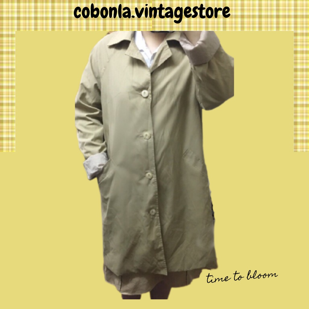 Áo khoác măng tô Hàn phong cách Vintage - hàng 2hand xả kho giá rẻ