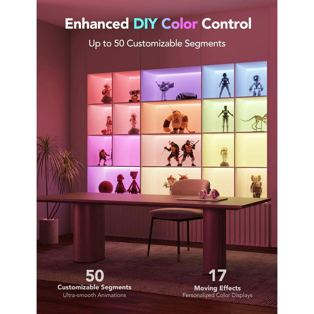 Dây đèn LED Govee LED Strip Light M1 H61E1 | 16 triệu màu RGBIC, tùy chỉnh màu sắc, kết nối dễ dàng