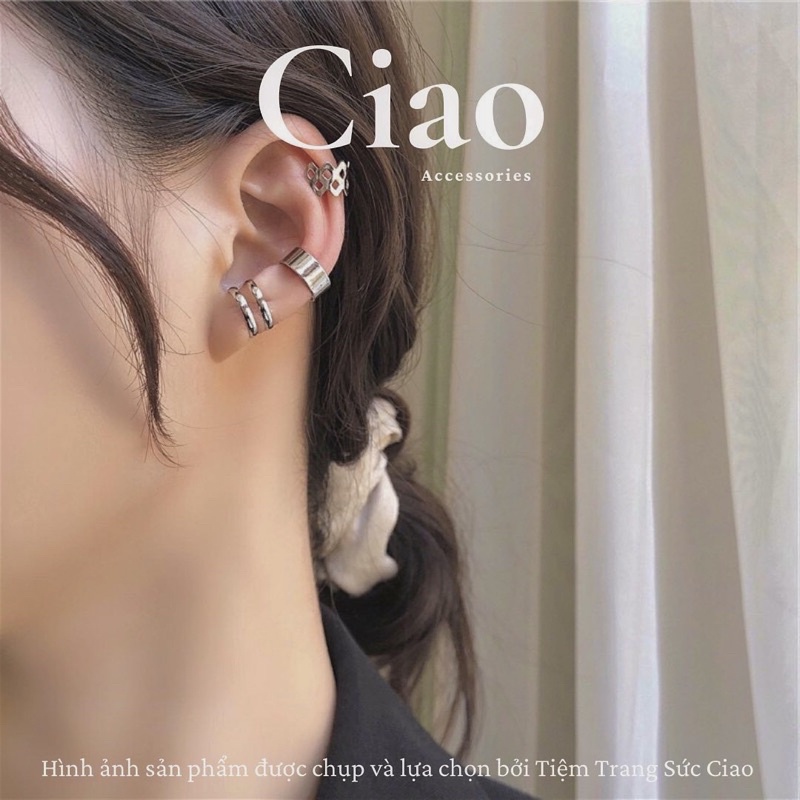 [BEST SELLER] Set 3 khuyên kẹp vành/ kẹp vành tai thiết kế trendy mã 12 Ciao accessories