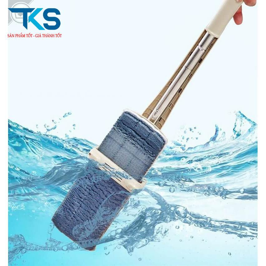 Chổi lau nhà tự vắt nhật bản + tặng kèm 1 tấm lau, Cây lau nhà tự vắt xoay 360 độ Spin mop