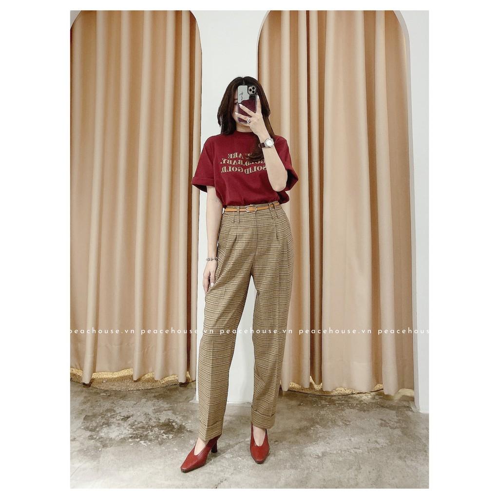 Quần baggy caro kèm belt , Peace House Clothing | BigBuy360 - bigbuy360.vn