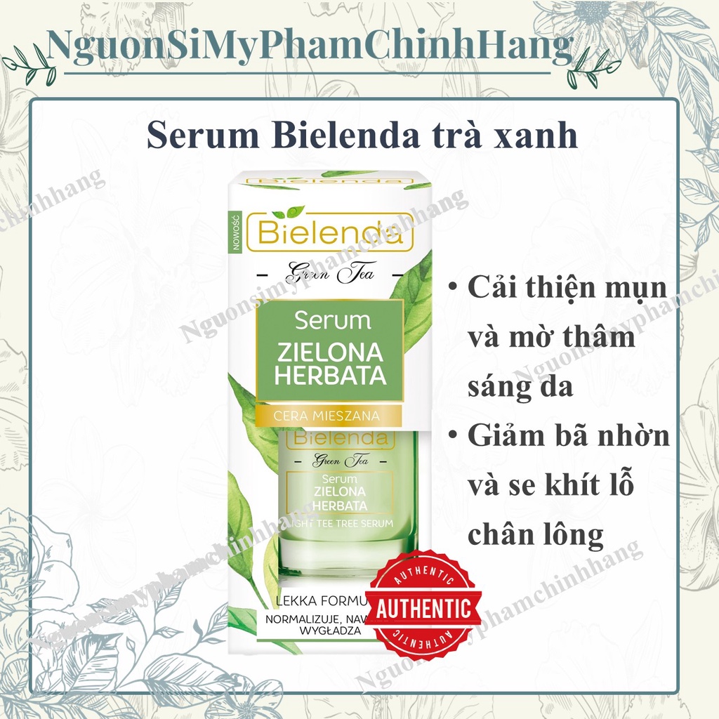 Serum Bielenda Trà Xanh Green Tea-Đặc loại bỏ Da Mụn, làm dịu da dầu, cải thiện lão hóa.