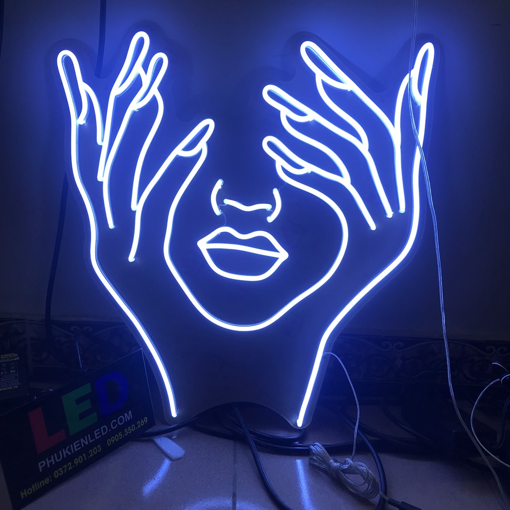 Đèn Led Neon Hình Cô Gái Siêu Đẹp Trang Trí Phòng Ngủ, Phòng Trang Điểm, Tiệm Nail, Beauty... - Phukienled