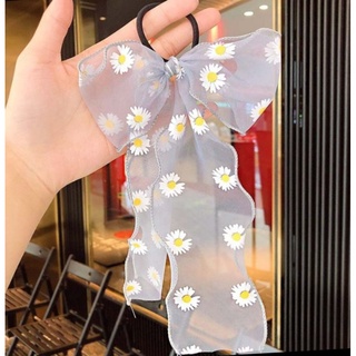 Dây cột tóc nơ lưới hoa cúc