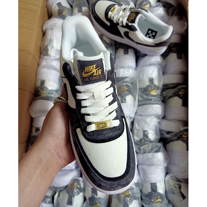 Giày Nike Af1 đen xám lông chuột cao cấp nam nữ siêu đẹp , hót trend 2022 full box + bill