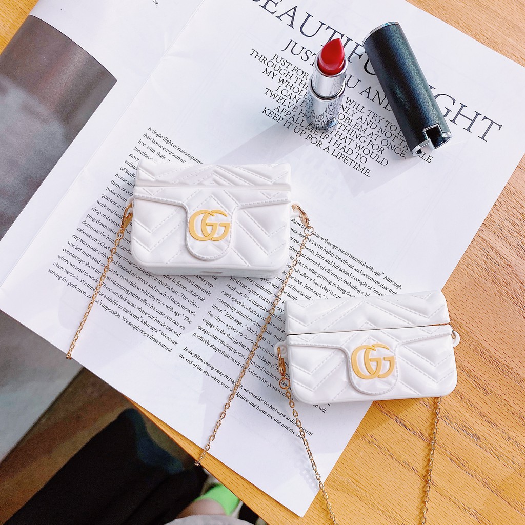 Vỏ Bảo Vệ Hộp Sạc Tai Nghe Không Dây Bluetooth Bằng Silicon Mềm Họa Tiết Túi Xách Thời Trang Cho Airpods 1 / 2 3 pro