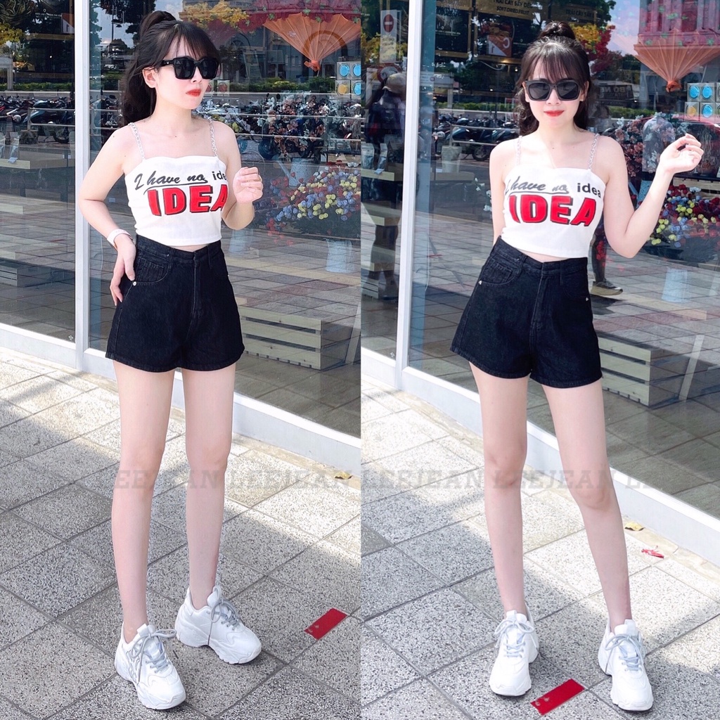 Quần Đùi Jean Nữ Trơn Lưng Cao Không Giãn LEE10, 4 Màu Hình Tự Chụp Kèm Video | BigBuy360 - bigbuy360.vn