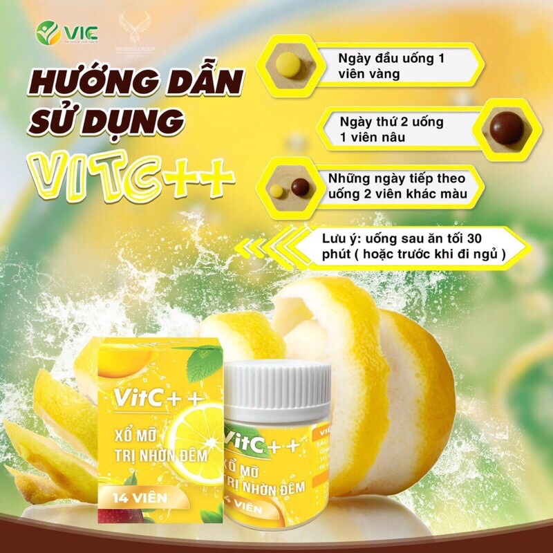 Detox Xổ Mỡ VitC- Xổ mỡ đêm hiệu quả (Hộp 14 viên chính hãng)