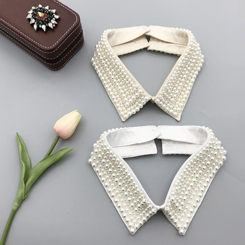 Cổ Áo Đính Ngọc Trai Nhân Tạo Có Thể Tháo Rời Thời Trang Cho Nữ