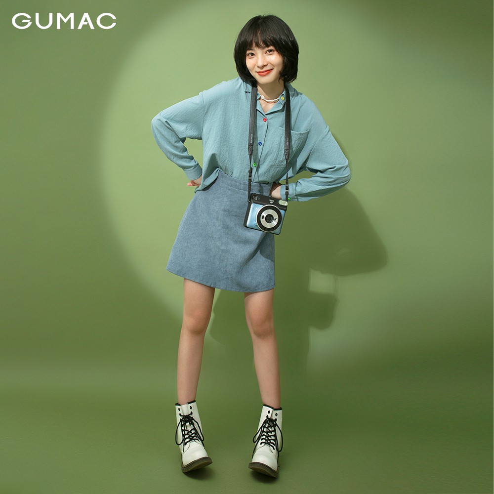 Áo sơ mi nữ phối nút nhiều màu GUMAC trơn đủ size, thiết kế basic năng động, trẻ trung AB192 | BigBuy360 - bigbuy360.vn